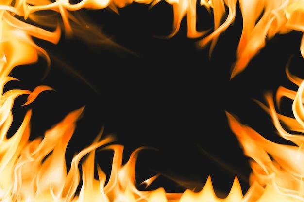 Blazing Flame Background: Free Download Orange Frame Realistic Fire Image Vector