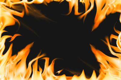 Blazing Flame Background: Free Download Orange Frame Realistic Fire Image Vector