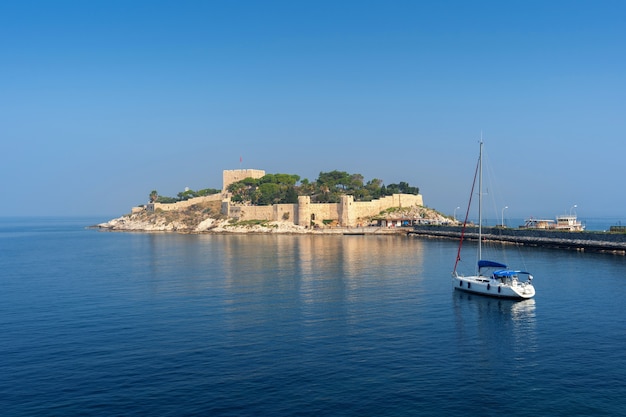 Guvercinada castle located in Kusadasi, Turkey