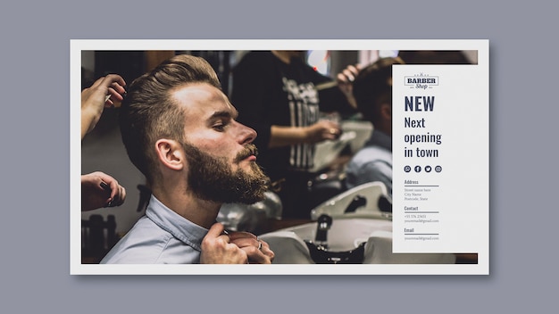 Banner Template with Barber Concept – Free Download