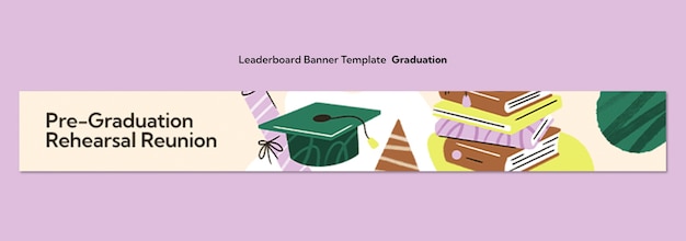 Graduation Celebration Leaderboard Banner Template