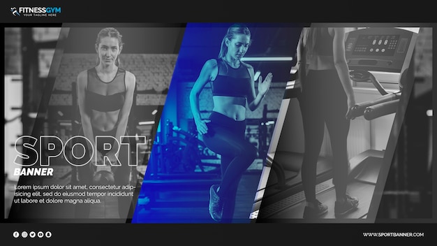 Web banner template with sports concept – Free download