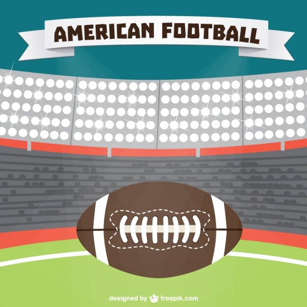 American Football Stadium Background and Ball