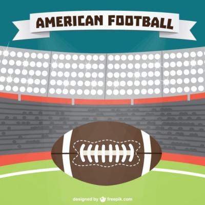 American Football Stadium Background and Ball