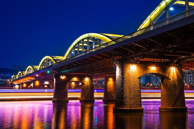 Hangang Bridge at Night in Seoul, South Korea