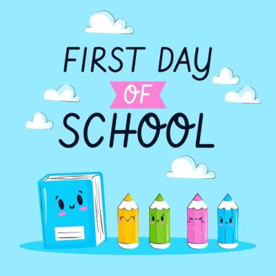 Hand Drawn First Day of School Illustration