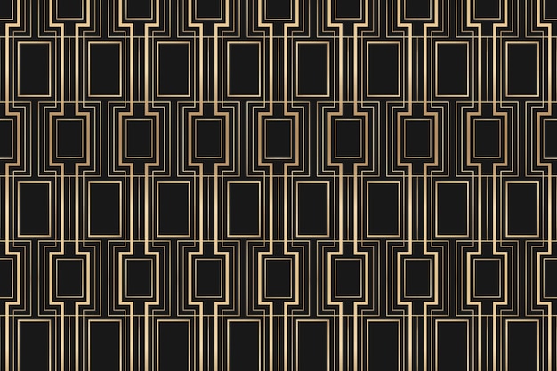 Art Deco Vector Frame: Free Download Geometric Pattern on Dark Background