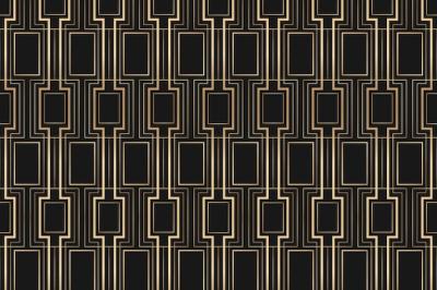 Art Deco Vector Frame: Free Download Geometric Pattern on Dark Background