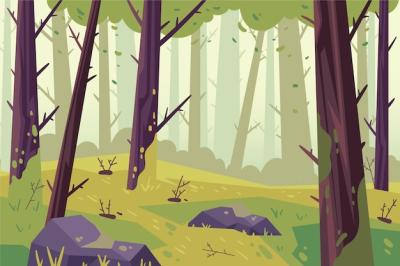 Hand Drawn Flat Design Forest Landscape Free Stock Photo Download