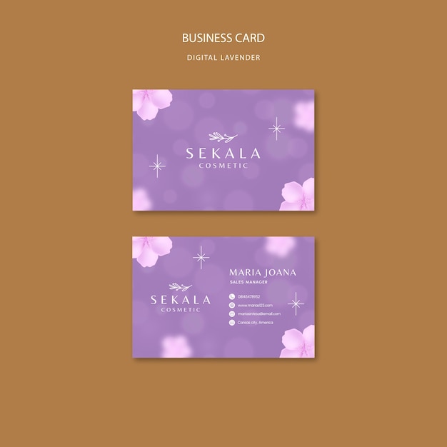 Digital Lavender Business Card Template