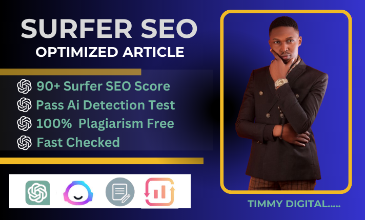 I will write surfer SEO optimized articles, blog post using jasper ai, chatgpt