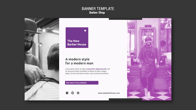 Barbershop Template with Flat Design – Free Download