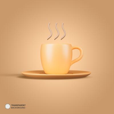 3D Render Illustration of Isolated Coffee Cup Icon