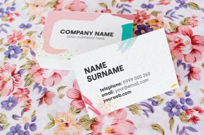 Business Card Mockup in Vibrant Colors