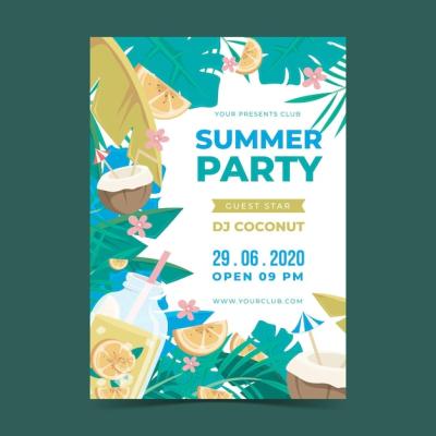 Summer Party Poster Design Vector Templates – Free Download