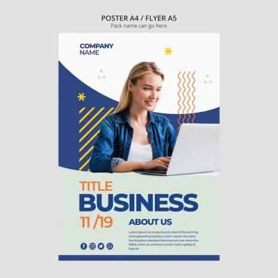 Business woman template for poster