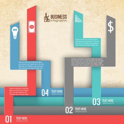 Business Infographics with Vertical Numbered Tabs – Free Download