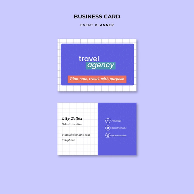 Event Planner Business Card Design Template