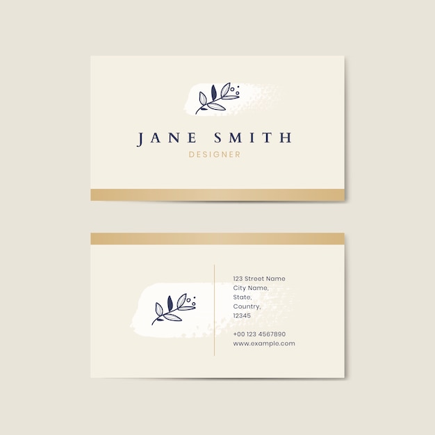 Minimal Beige Business Card Template Vector