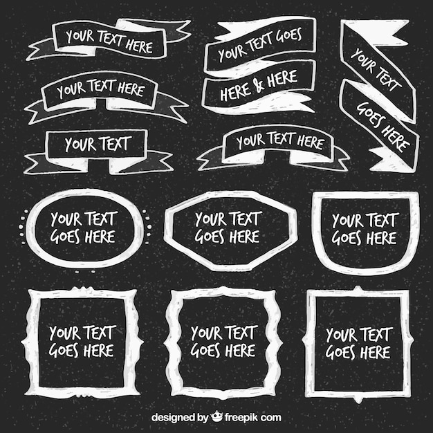 Blackboard Style Ribbons and Frames – Free Download