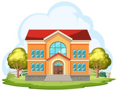 Colorful School Building in Nature Vector Templates – Free Download