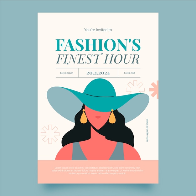 Flat Design Fashion Week Invitation Template