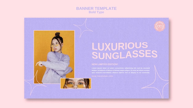 Bold Type Sunglasses Horizontal Banner