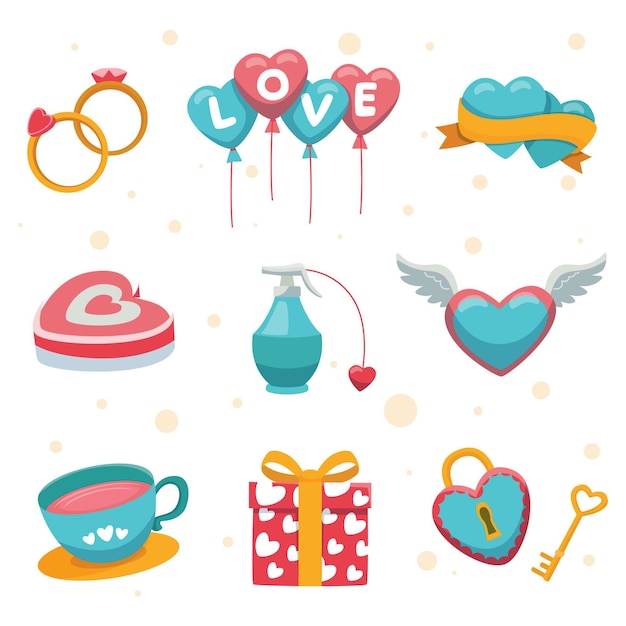 Vintage Valentine’s Day Element Collection for Free Download