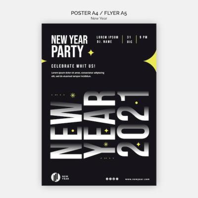 Vertical Flyer Template for New Year Party