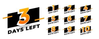 Countdown to Last Days Left Sign for Special Sale Promo