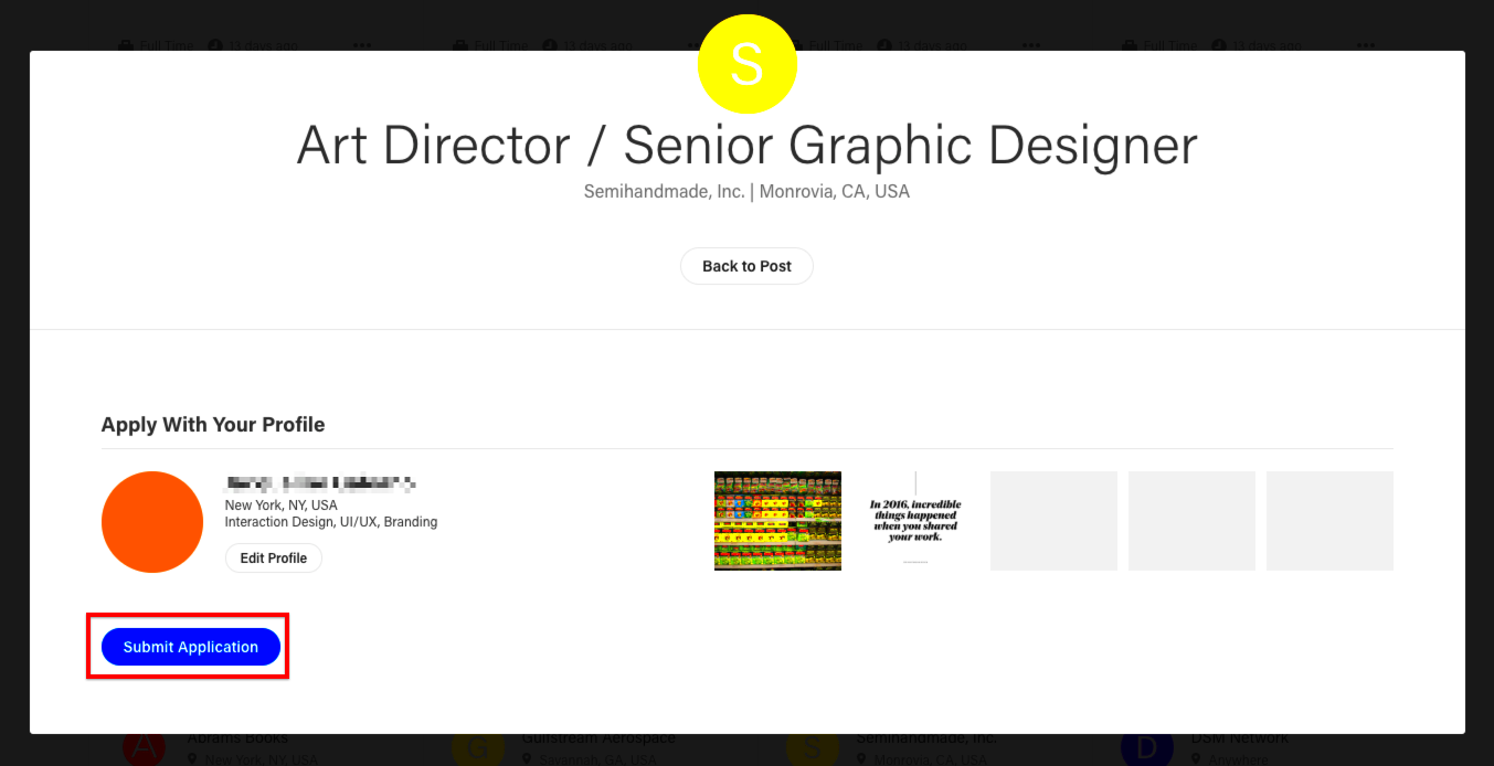 Guide Applying For Jobs On Behance Behance Helpcenter