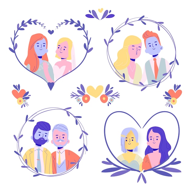 Wedding Couples Vector Templates – Free Download