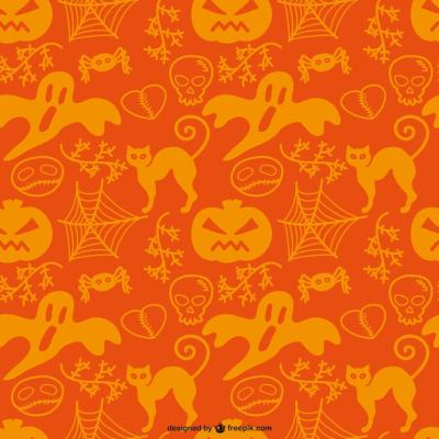 Halloween Ghosts and Pumpkins Pattern