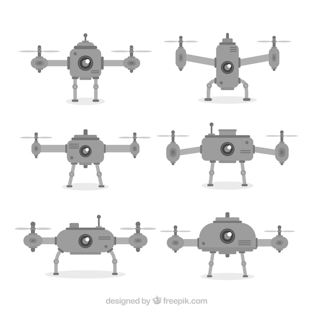 Classic Drones with Flat Design