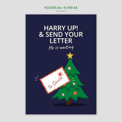 Flat design christmas template