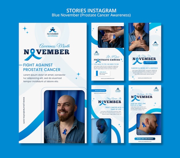 Minimalist Blue November Social Media Stories