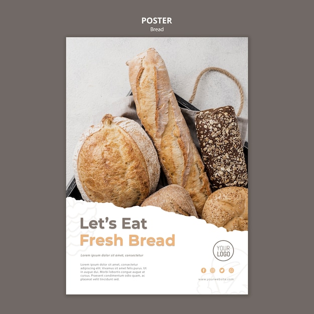 Bread Poster Template Theme with Free Download Option