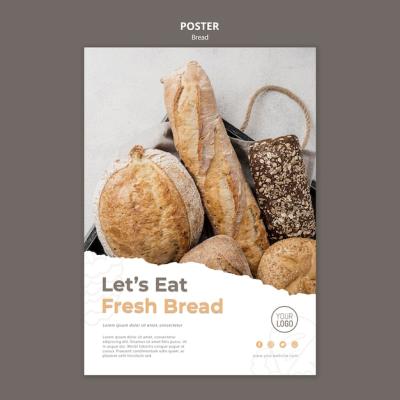 Bread Poster Template Theme with Free Download Option