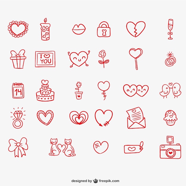 Cute Valentine Doodles – Free Download