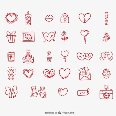 Cute Valentine Doodles – Free Download