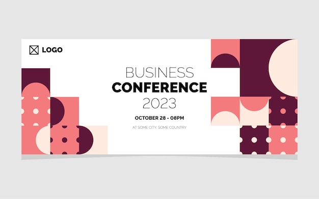 Business Conference 2023 Geometric Banner Design Vector illustration