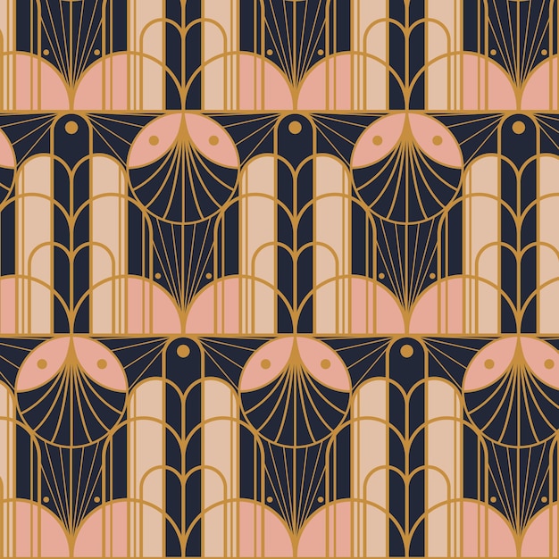 Flat design art deco premium wallpaper