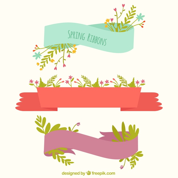 Decorative Spring Ribbons: Free Download Vector Templates