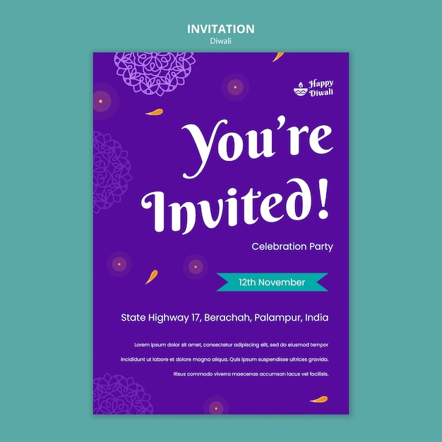 Festival of Lights Celebration Invitation Template