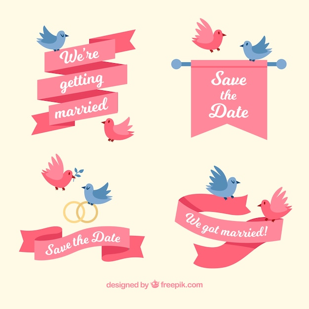 Modern Wedding Labels Vector Templates for Free Download