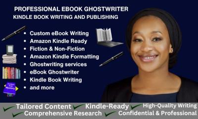 I will professional ebook ghostwriter, kindle book writing and publishing