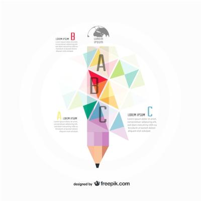 Triangle Pencil Infographic