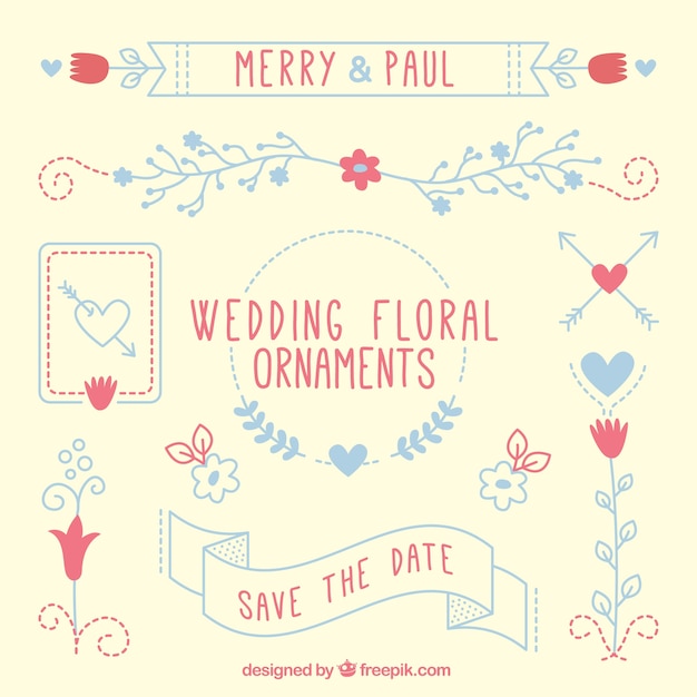 Blue Wedding Floral Ornaments – Free Download