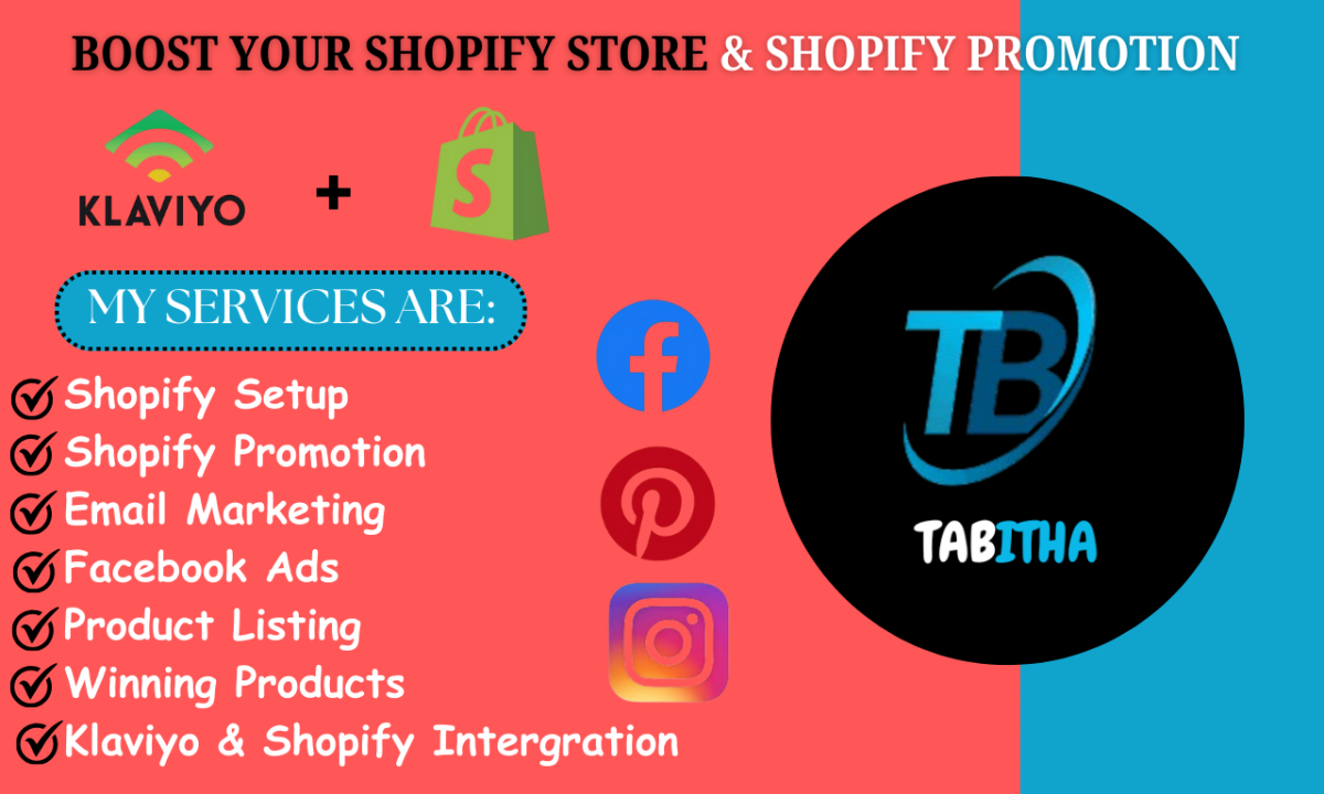 I will do your shopify promotion winning product dropshipping klaviyo email marketing