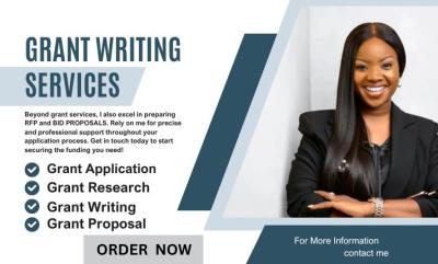 I will craft your grant writing, proposal, research, application and cover letter